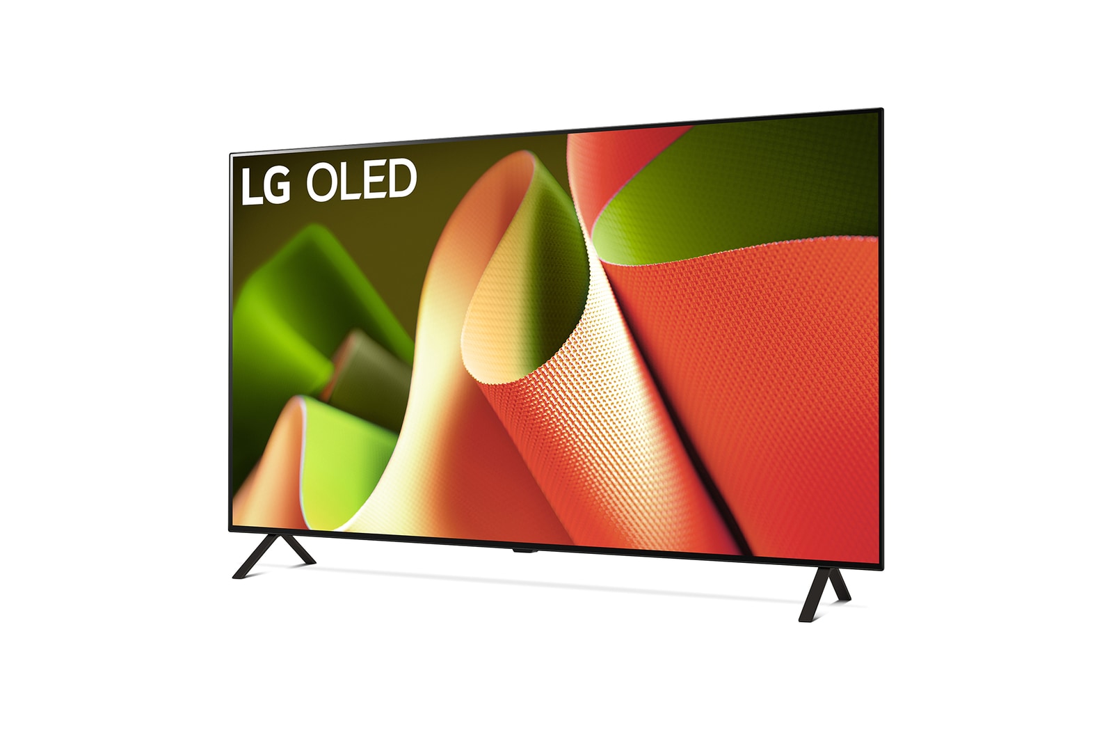 Leicht abgewinkelte Seitenansicht des LG OLED TV B4