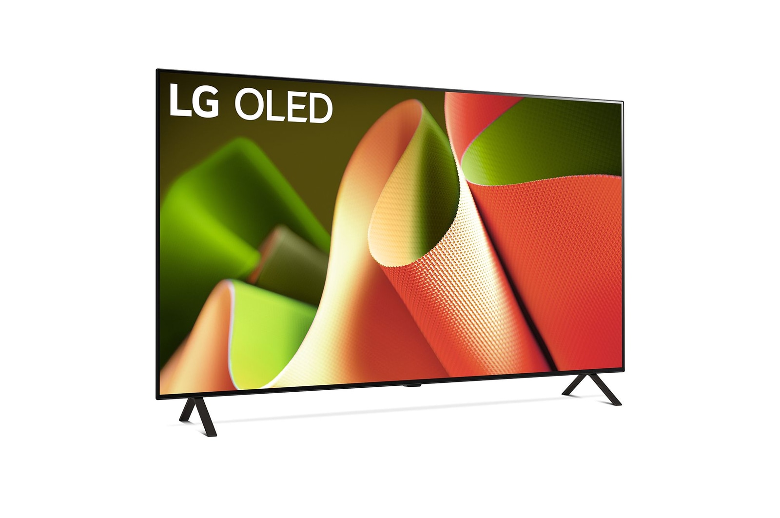 Leicht abgewinkelte rechte Seitenansicht des LG OLED TV B4