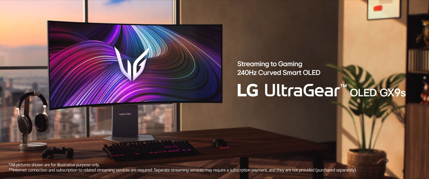 Video mit der Präsentation der LG OLED GX9s mit 240 Hz gebogenem OLED-Display und webOS-basierter Smart-Streaming-Erfahrung.