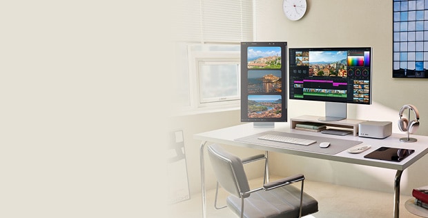 Sichere dir beim Kauf von zwei LG UltraFine evoTM 32 Zoll 6K (32U990A-S) Monitoren einen 250€ Apple Gutschein.