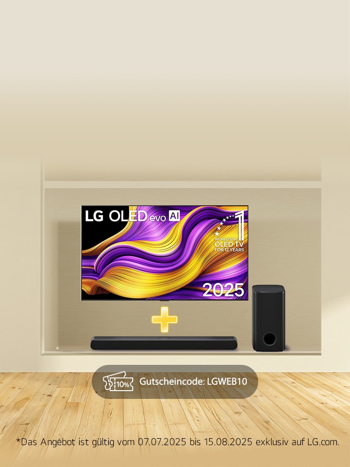 LG TV promotion offering a free soundbar with the purchase of selected 2025 QNED evo AI TVs.