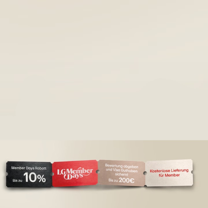 Promotional image for LG Member Days featuring four benefits.
