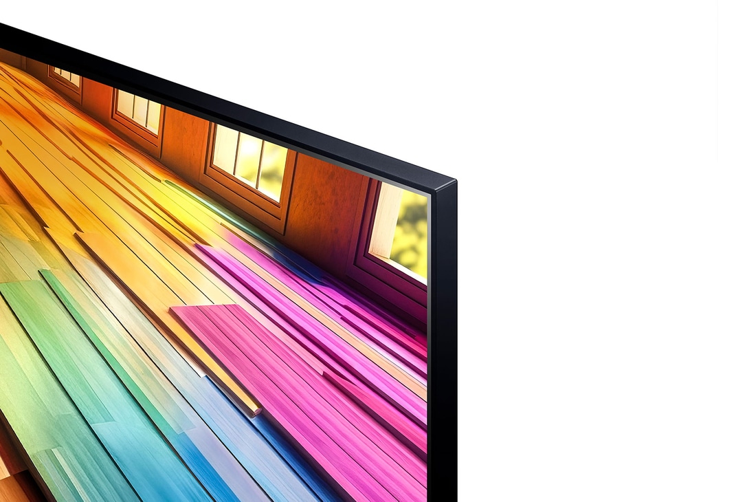 Nahaufnahme der Oberkante des LG UHD TV UT80