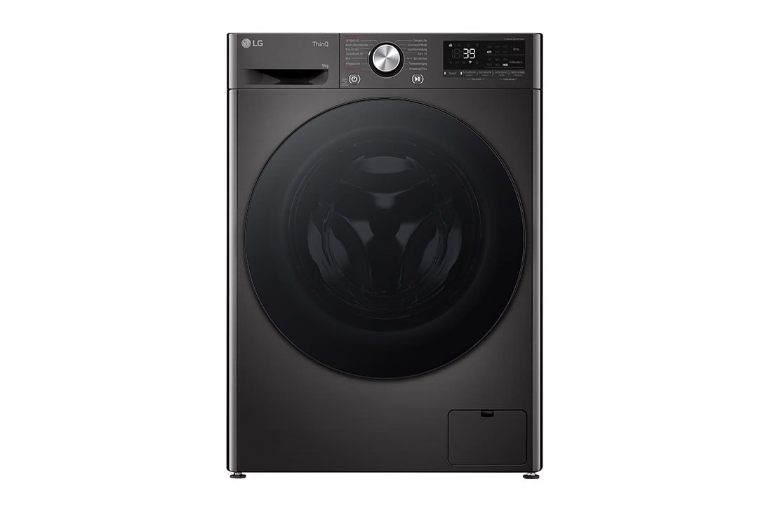 Waschmaschine A U./Min. Platinum | schwarzem F4WR709YB | mit Black - | mit | F4WR709YB kg EKK 1400 Bullaugenring DE | LG Kapazität 9