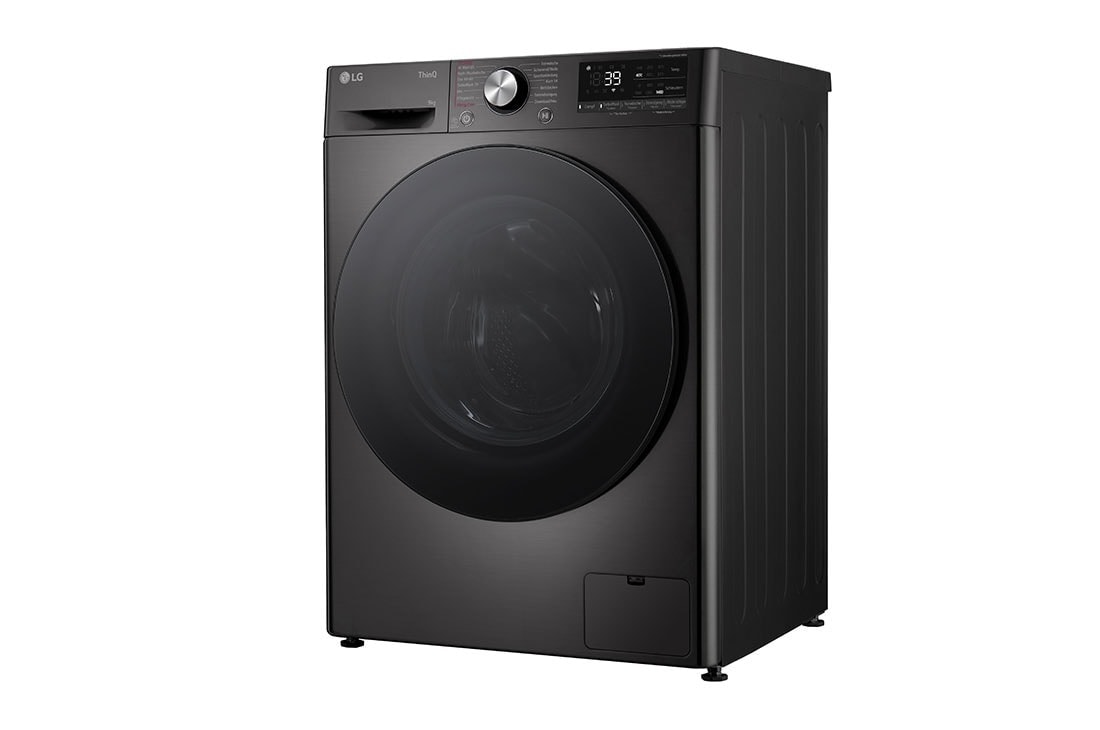 LG Waschmaschine mit 9 kg Kapazität | EKK A | 1400 U./Min. | Platinum Black mit schwarzem Bullaugenring | F4WR709YB, F4WR709YB, F4WR709YB