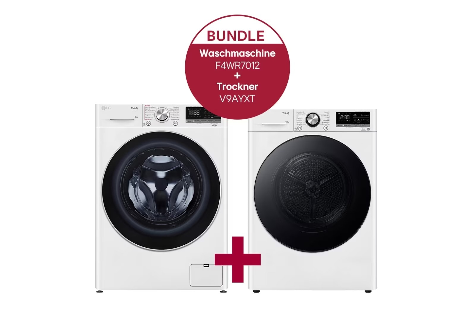 Vorderseite von Waschmaschine (11 kg, 1.400 U./Min.) und Trockner (10 kg) im Set | F4WR7012.V9AYXT F4WR7012.V9AYXT