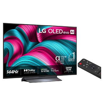 Visning bagfra af LG OLED evo AI C5 4K Smart TV.