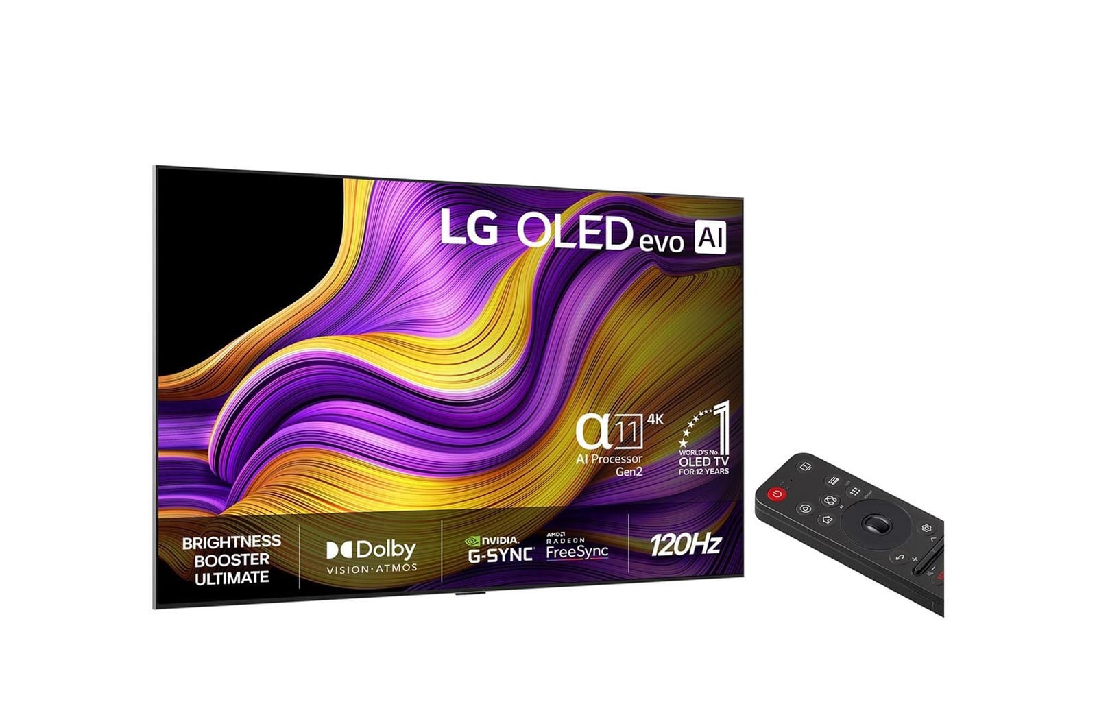 Visning bagfra af LG OLED evo AI G5 4K Smart TV.