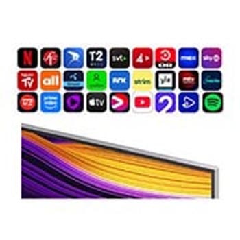alpha 11 AI Processor Gen2 mod en mørk baggrund. Den gløder med lilla og blåt lys, som oplyser mikrochip-kredsløbene, der omgiver den, indefra. Titlen beskriver, hvordan processoren er dedikeret til, at LG OLED evo kan levere 4K-kvalitet, betagende farver og lysstyrke med præcision på pixelniveau. Ydeevnestatistik er synlig. 6,7 gange bedre AI-neural behandling, NPU. 2,2 gange hurtigere operationer, CPU. 3,6 gange bedre grafik, GPU.