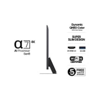 Visning bagfra af LG QNED81 TV