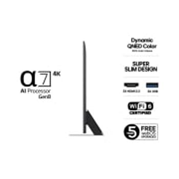 Visning bagfra af LG QNED81 TV