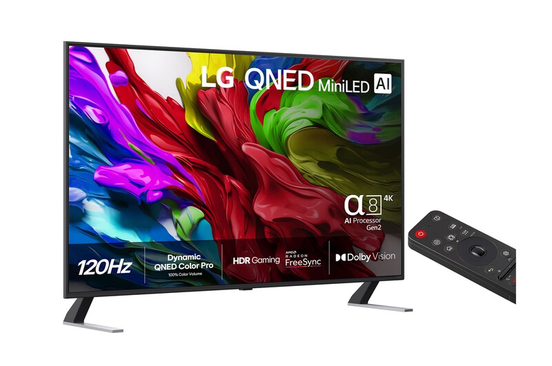 Leicht seitliche Ansicht des LG OLED evo AI C5 4K Smart TV.