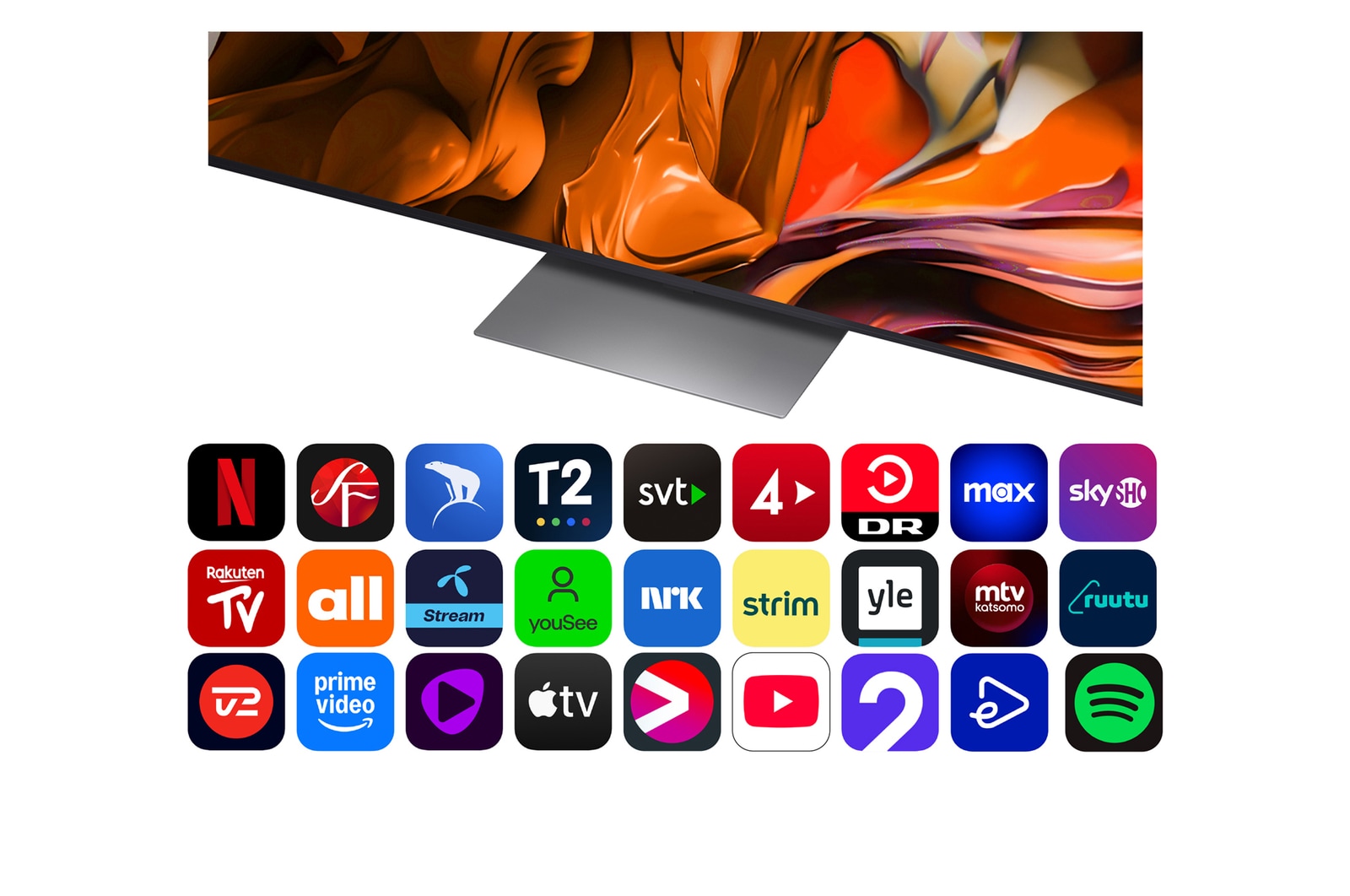 Visning fra venstre side af LG QNED evo QNED85 TV 