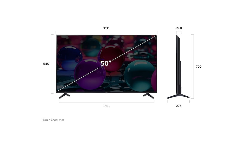 50” LG UHD AI UA73 4k Smart TV 2025