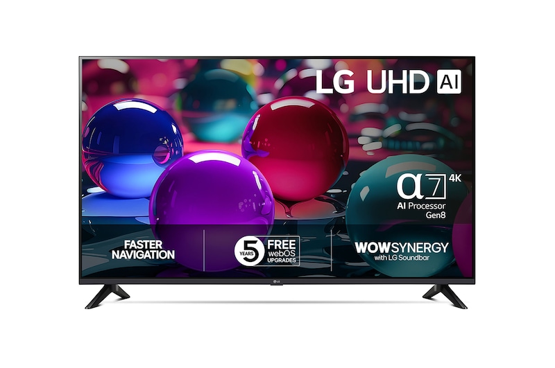 55” LG UHD AI UA73 4k Smart TV 2025 Front view