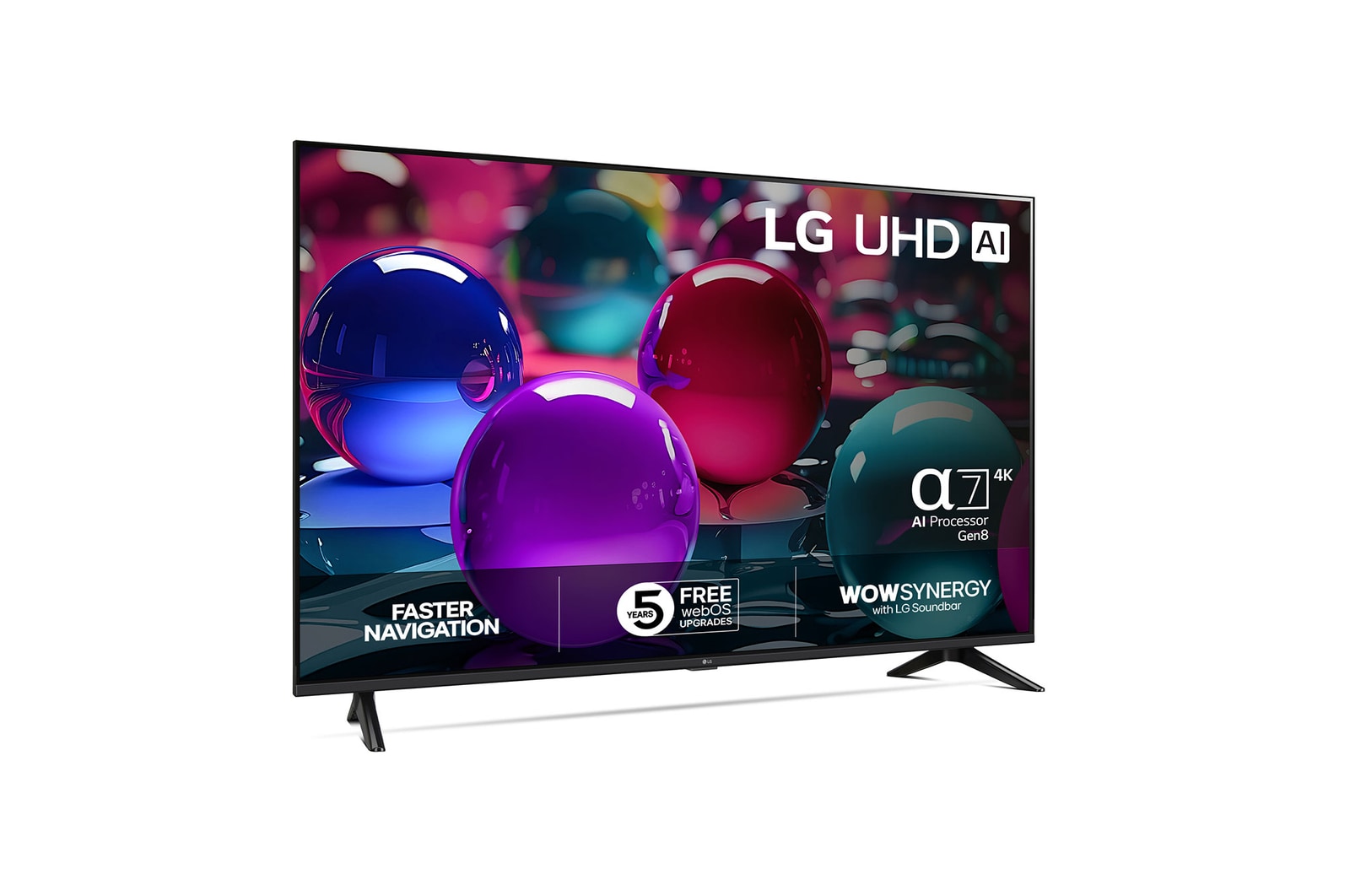 65” LG UHD AI UA73 4k Smart TV 2025 side view