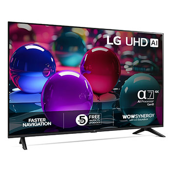 65” LG UHD AI UA73 4k Smart TV 2025 side view