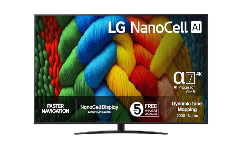 75” LG NanoCell AI NANO81 4k Smart TV 2025