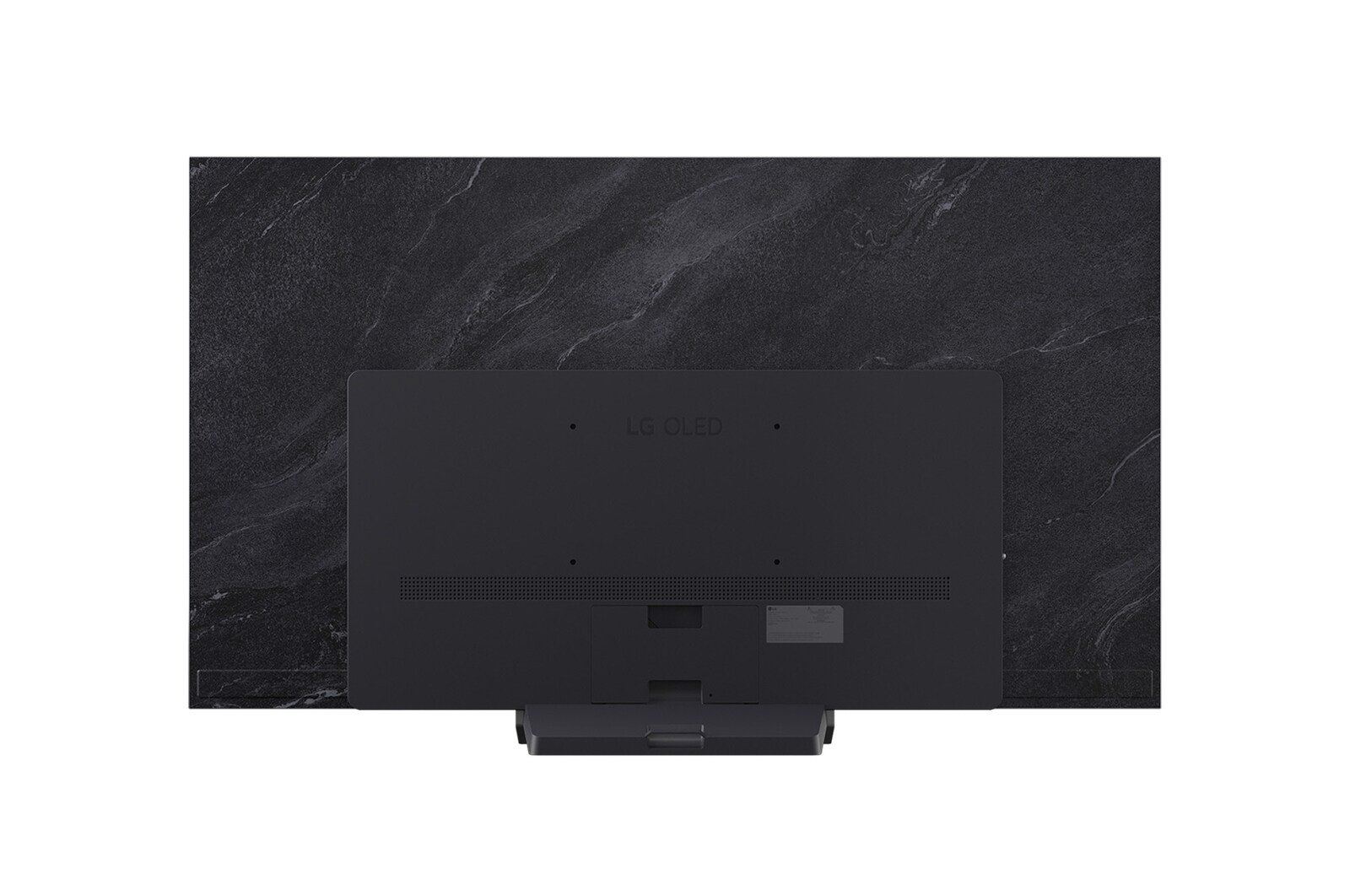Visning bagfra af LG OLED evo AI C5 4K Smart TV.