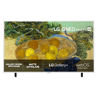 Visning forfra af LG 65" LX7 Gallery TV med ramme 4K AI TV - 2026 65LX7B6LA