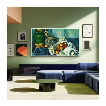 LG Gallery+: Gør dit TV til et kunstværk. LG Gallery Design skaber en elegant pasform på din væg, som et indrammet lærred. Nyd samlinger af smukke kunstværker, der forskønner æstetikken i dit hjem, når du ikke ser dine yndlingsfilm eller serier. Gør Gallery TV'et til dit eget med en ramme, der passer til din indretning.