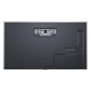 LG OLED evo AI G6, vist fra siden, fremhæver sit tætsiddende galleridesign med en vægmonteret installation uden mellemrum, der viser en natscene med en oplyst bro med refleksioner på vandet.