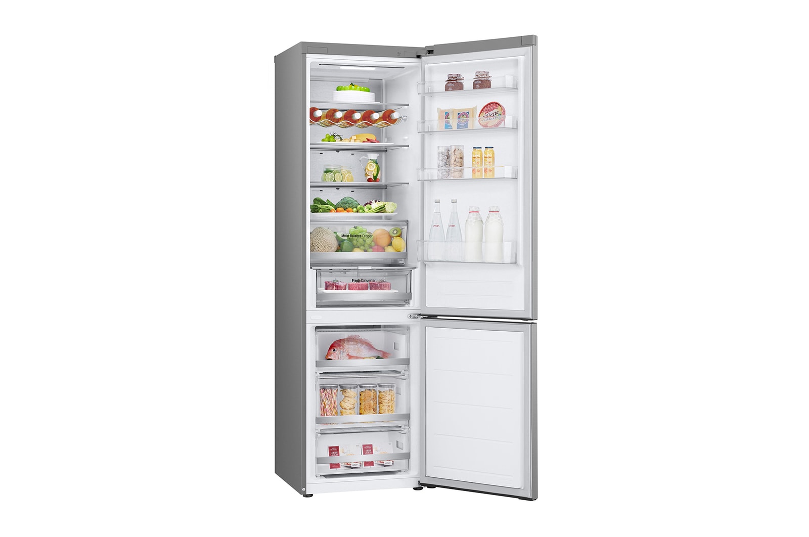 LG 2.03M 387L Kølefryseskab(Prime Silver) - Energiklasse D, Door Cooling+™ og Smart Diagnosis™ med Wi-Fi, GBV5250DPY