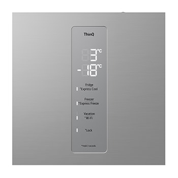 LG 2.03M 387L Kølefryseskab(Prime Silver) - Energiklasse D, Door Cooling+™ og Smart Diagnosis™ med Wi-Fi, GBV5250DPY