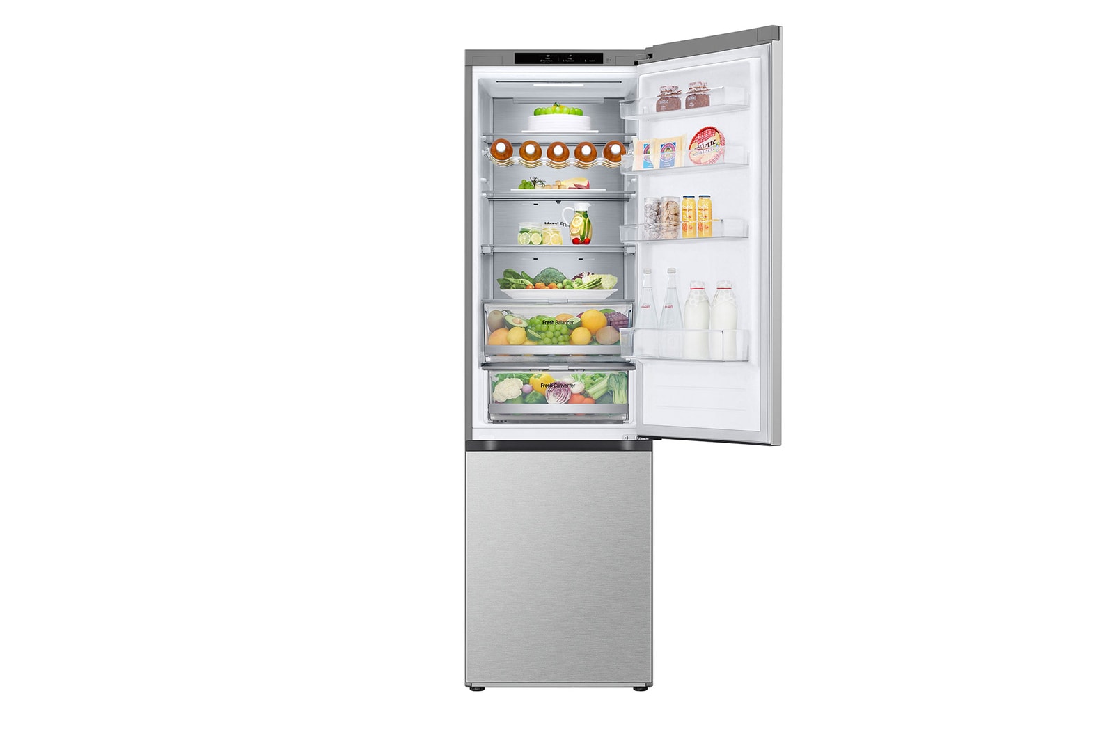 Front top door open with food
