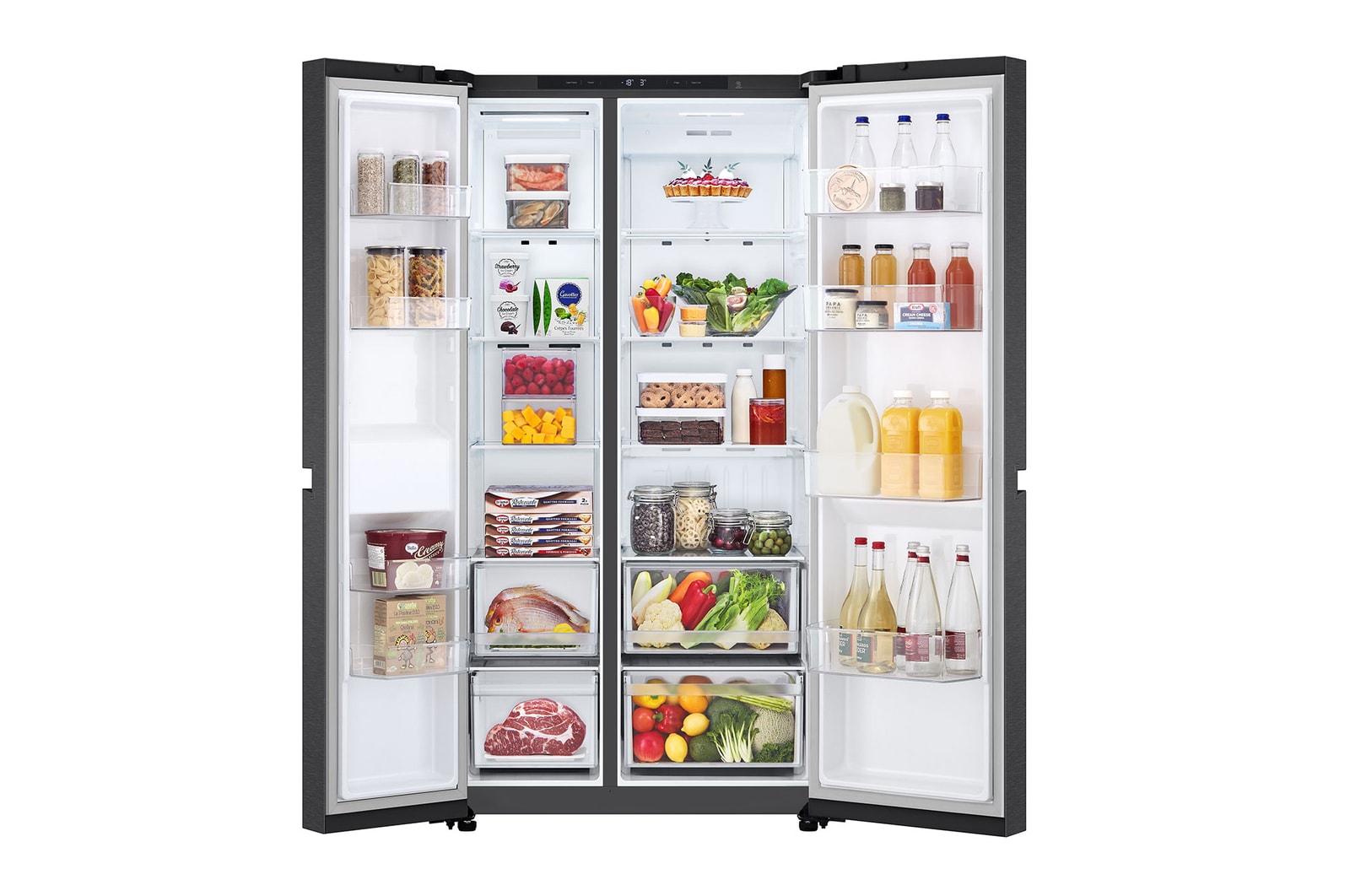 LG 662L Side by Side (Essence Matte Black), Energiklasse E , Smart Diagnosis™, GSBC40EPPE