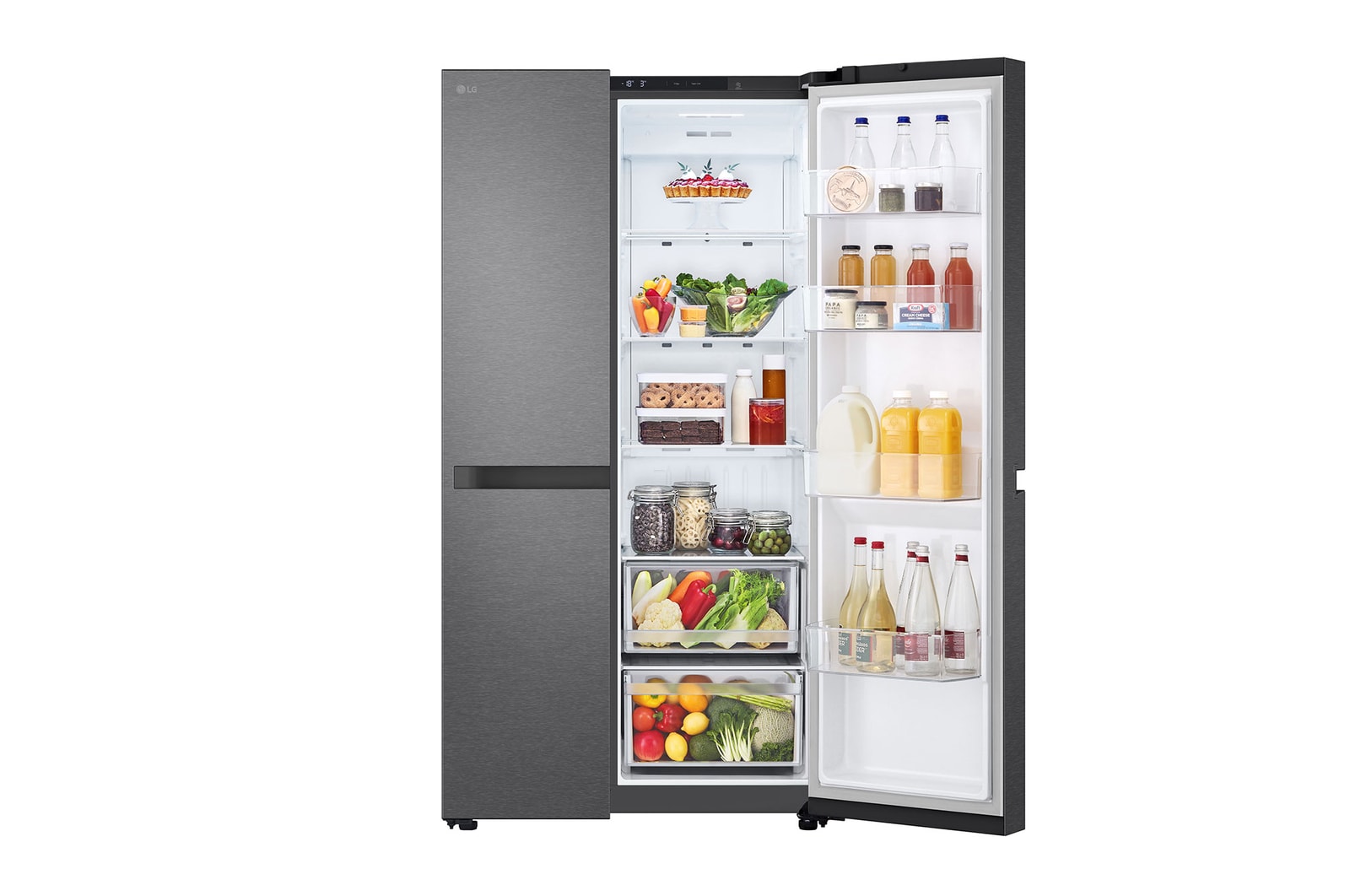 LG 662L Side by Side (Essence Matte Black), Energiklasse E , Smart Diagnosis™, GSBC40EPPE