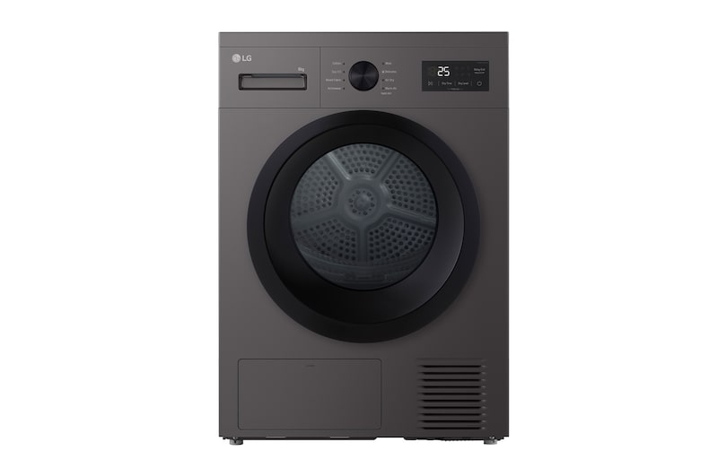 Visning forfra af 8 kg Tørretumblere (Dark Silver) - Energiklasse D/A++ med Heat Pump RHA1008NDK