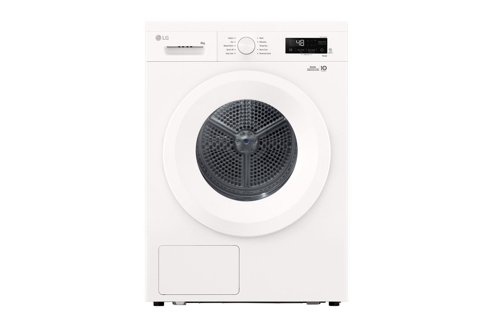 Visning forfra af 8 kg Tørretumblere (Hvid) - Energiklasse D/A++ med Heat Pump RHA1008NWH