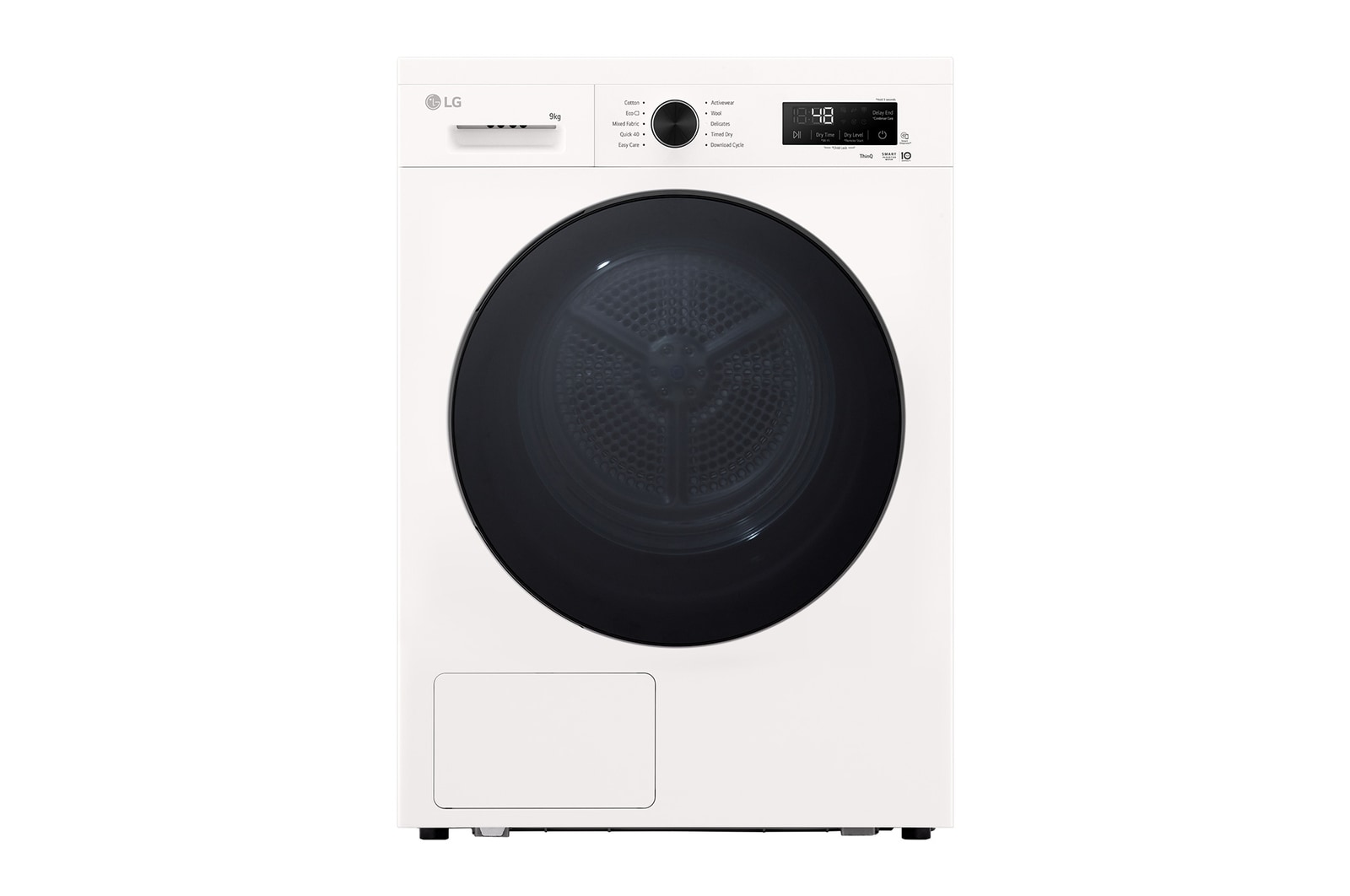 Visning forfra af 9 kg Tørretumblere (Essence White) - Energiklasse C/A+++, Heat Pump og Smart Diagnosis™ med Wi-Fi RHX1009NWB