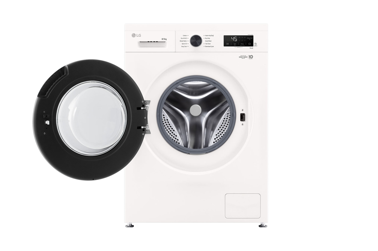 LG 8 kg / 5 kg Kombineret vaskemaskine/tørretumbler(Essence White) - Steam, Energiklasse A/E, 6 Motion DD™, Smart Diagnosis™ med Wi-Fi, W4X1085NWB