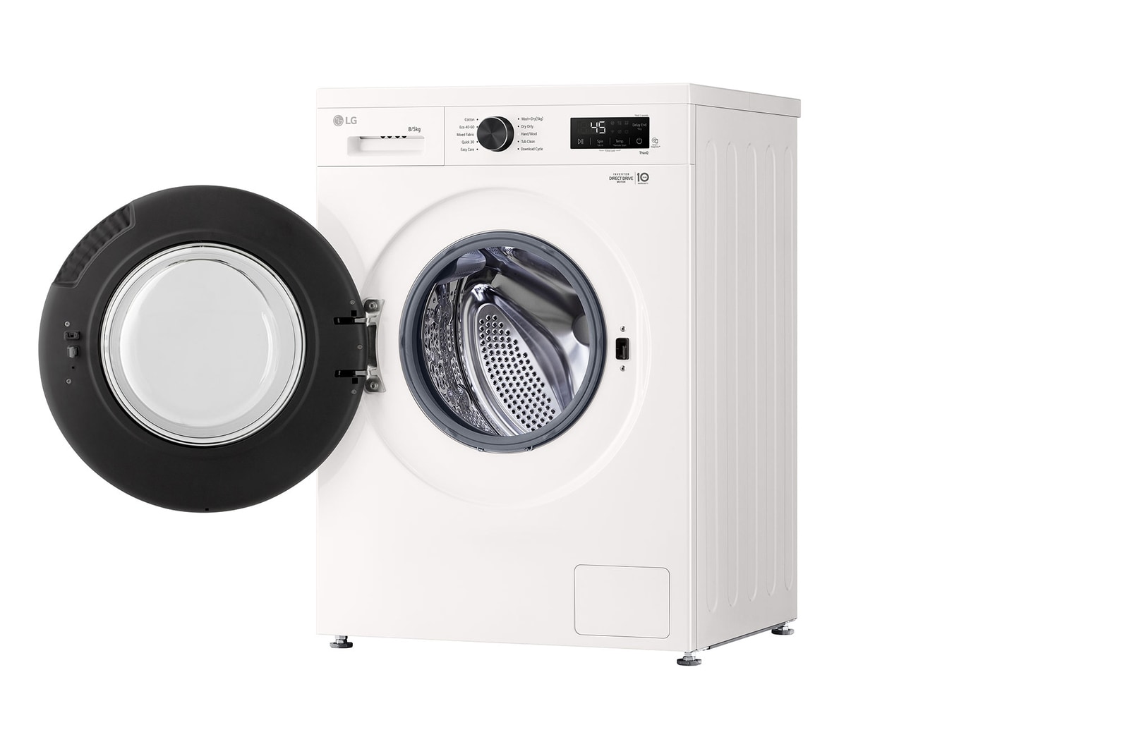 LG 8 kg / 5 kg Kombineret vaskemaskine/tørretumbler(Essence White) - Steam, Energiklasse A/E, 6 Motion DD™, Smart Diagnosis™ med Wi-Fi, W4X1085NWB