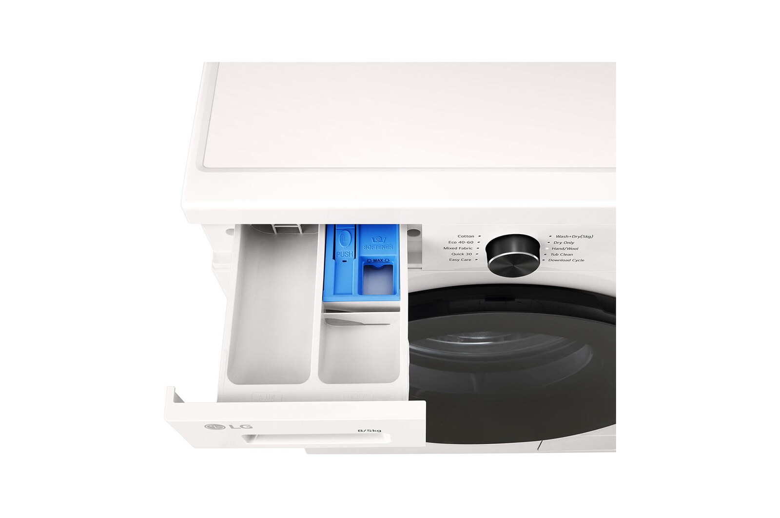 LG 8 kg / 5 kg Kombineret vaskemaskine/tørretumbler(Essence White) - Steam, Energiklasse A/E, 6 Motion DD™, Smart Diagnosis™ med Wi-Fi, W4X1085NWB