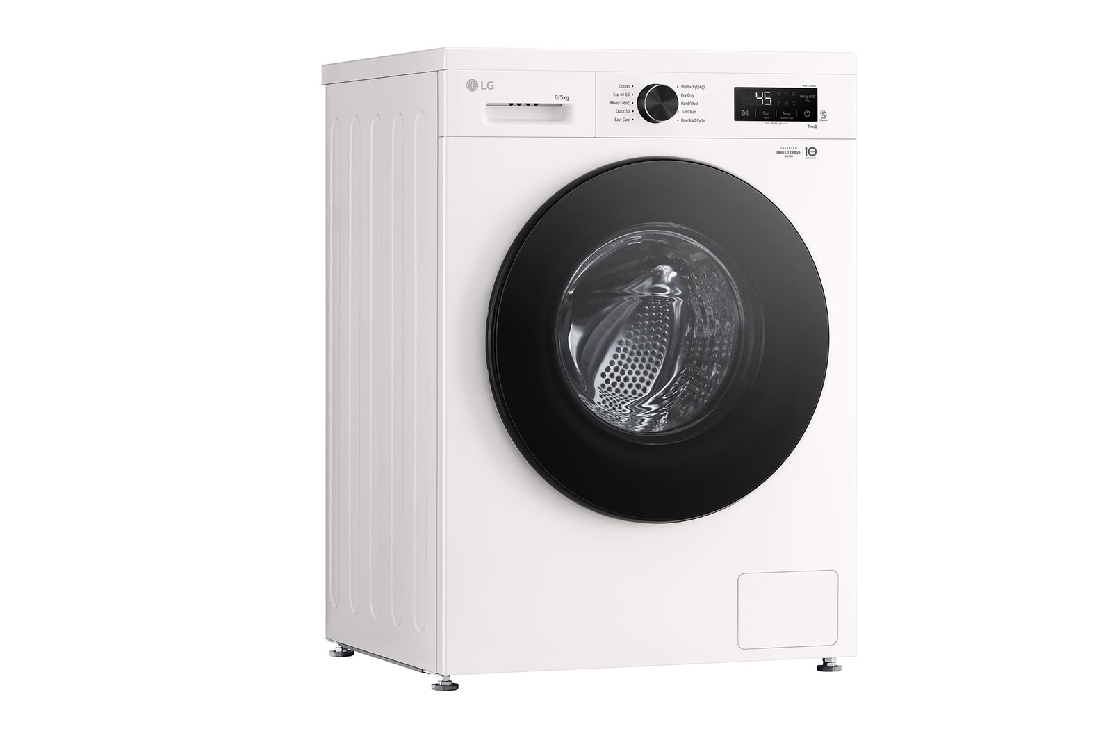 LG 8 kg / 5 kg Kombineret vaskemaskine/tørretumbler(Essence White) - Steam, Energiklasse A/E, 6 Motion DD™, Smart Diagnosis™ med Wi-Fi, W4X1085NWB