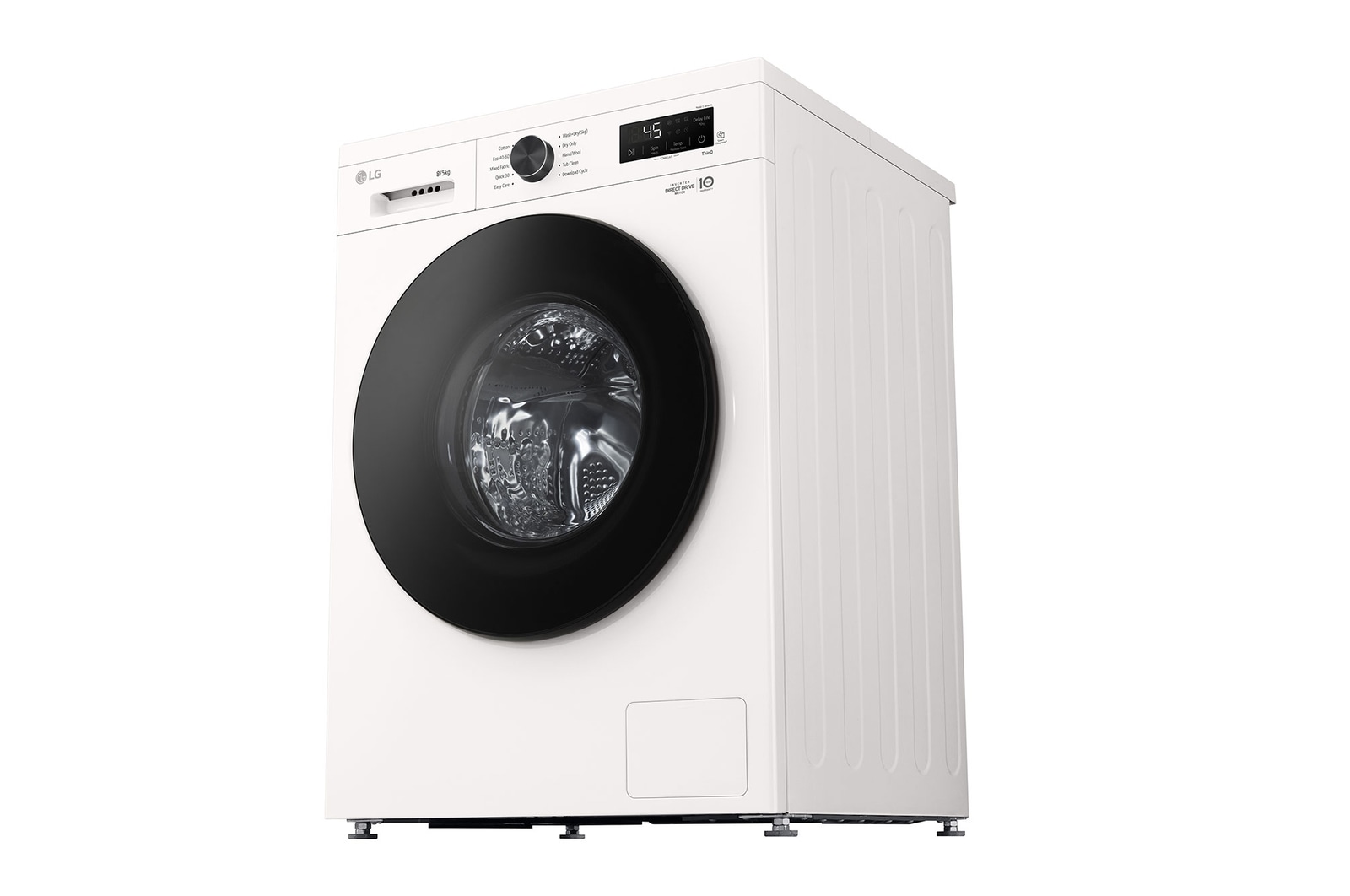 LG 8 kg / 5 kg Kombineret vaskemaskine/tørretumbler(Essence White) - Steam, Energiklasse A/E, 6 Motion DD™, Smart Diagnosis™ med Wi-Fi, W4X1085NWB