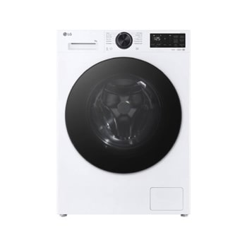 Visning forfra af LG 9kg Vaskemaskine (Hvid) | Energiklasse A, Auto Dose, TurboWash™360, AI DD™, Smart Diagnosis™ med Wi-Fi F4X5509TLB