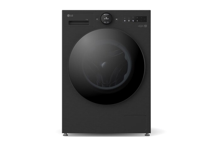 Vy framifrån av 11 kg Tvättmaskin(Essence Black) - Energiklass A, LCD-vred, TurboWash360™, AI DD™, Smart Diagnosis™ med Wi-Fi, F4X7011TBB