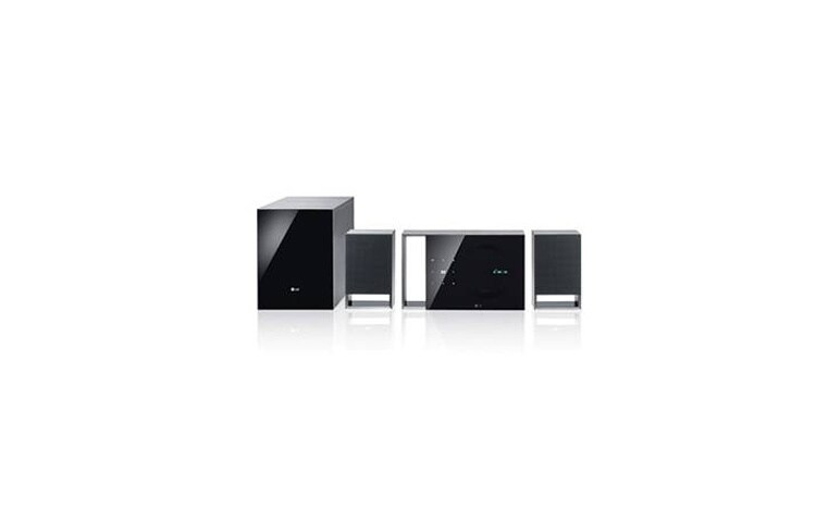 Visning forfra af 3D Blu-ray 2.1 hjemmebiosystem med Smart TV-tjenester og design, der skiller sig ud BH5320FN