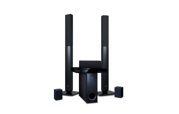 LG 3D hjemmebiosystem med 5,1-kanal. SMART Blu-Ray og DLNA. Tall-boy forsidehøjttalere. 5-sekunders opstart., BH6430PN