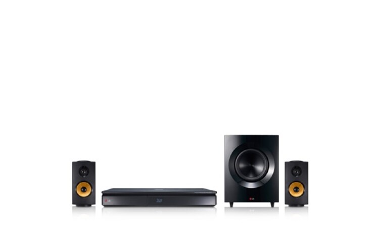 Visning forfra af HJEMMEBIOSYSTEM MED 2.1-KANAL. INTEGREREDE HØJTTALERE MED KRAFTFULD EFFEKT PÅ HELE 600W. EKSTRA SMART BLU-RAY MED WEB BROWSING, WI-FI, DLNA, PRIVATE SOUND, 4K-OPSKALERING OG 3D-UNDERSTØTTELSE. 5-SEKUNDERS OPSTART. BH7240C