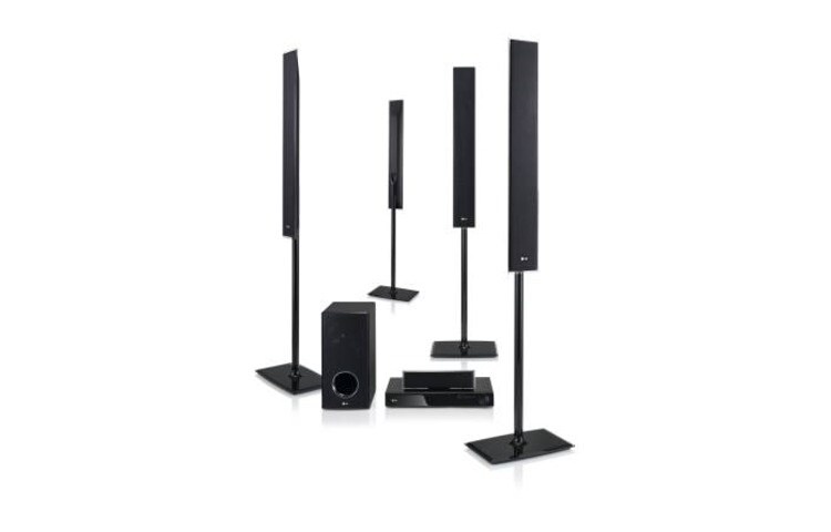 Visning forfra af Blu-ray hjemmebiosystem med grænseløst design HB965TZ