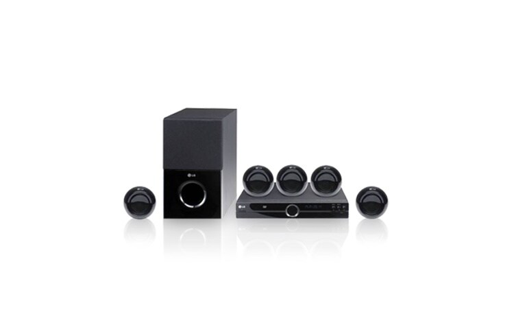 Visning forfra af LG&#39;s 5.1 Dvd-hjemmebiosystem HT304SU