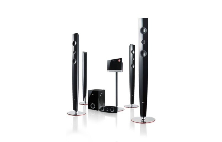 Visning forfra af LG 5.1 DVD Home Cinema System HT953TV