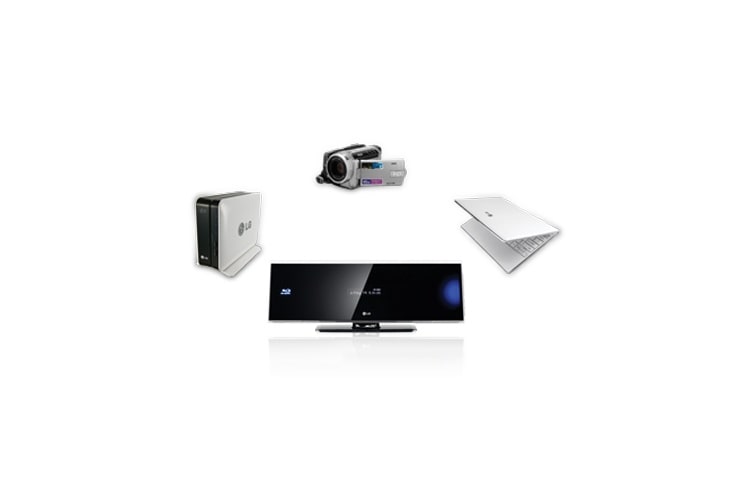 LG 5.1 3D-hjemmebiosystem med ultra tynde højttalere, som kan vægmonteres., HX995TZ