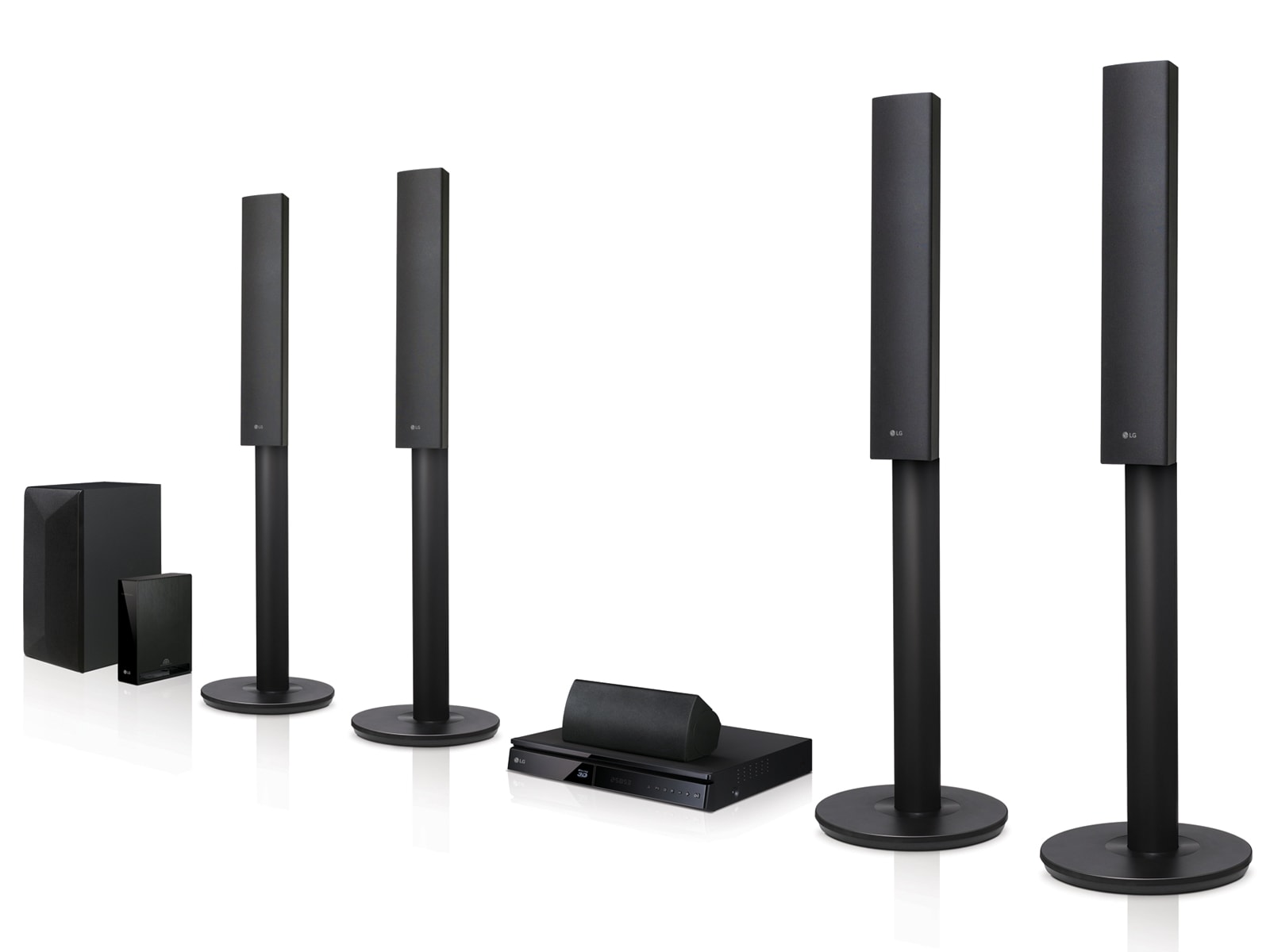 Visning forfra af 3D hjemmebiografsystem med Blu-ray™ og dvd LHB655W