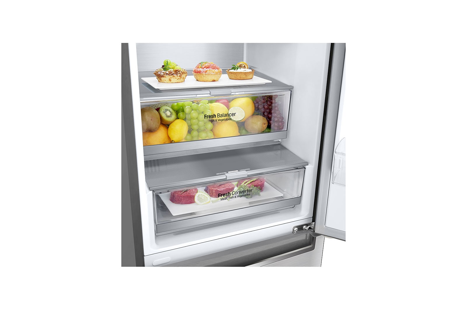 LG 2.03M 384L Kølefryseskab(Metal Sorbet) - Energiklasse C, DoorCooling™ og Smart Diagnosis™ med Wi-Fi, ELB92MBACP